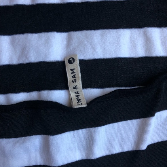 LF Black & White Striped Crop Top Halter - Picture 3 of 3